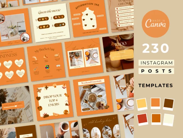 230 Boho Canva Templates