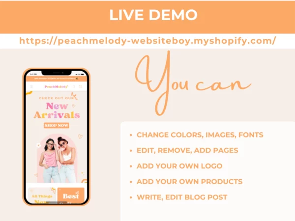 Peach Melody Boutique Shopify Theme Template  –  Minimal & Feminine Fully Responsive Template - Image 10