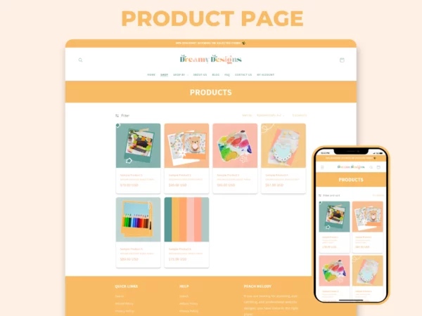 Dreamy Designs - Boutique Shopify Theme | Shopify Template | Feminine, Minimal & Cute Design | Editable Canva Templates | Shopify OS 2.0 - Image 3