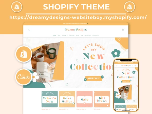 Dreamy Designs - Boutique Shopify Theme | Shopify Template | Feminine, Minimal & Cute Design | Editable Canva Templates | Shopify OS 2.0 - Image 6