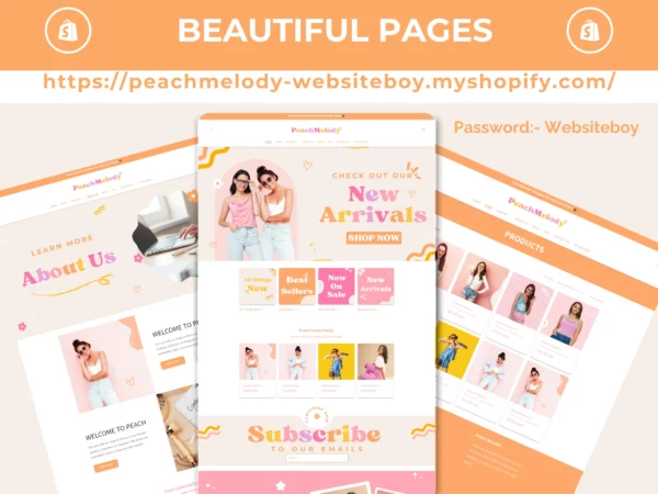 Peach Melody Boutique Shopify Theme Template  –  Minimal & Feminine Fully Responsive Template - Image 5