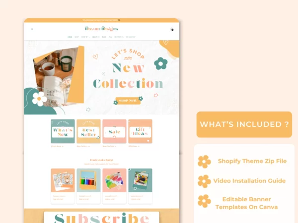 Dreamy Designs - Boutique Shopify Theme | Shopify Template | Feminine, Minimal & Cute Design | Editable Canva Templates | Shopify OS 2.0 - Image 7