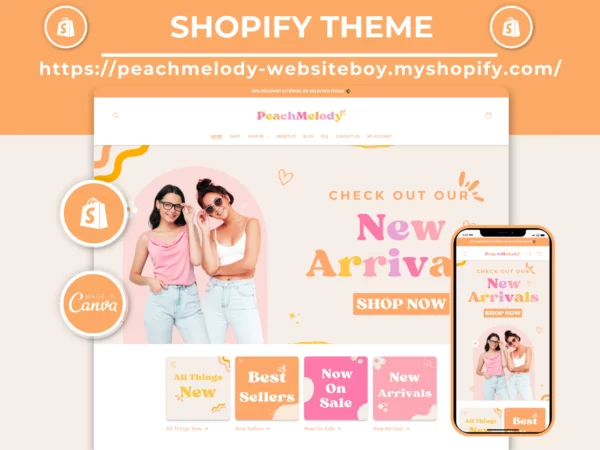 Peach Melody Boutique Shopify Theme Template  –  Minimal & Feminine Fully Responsive Template - Image 6
