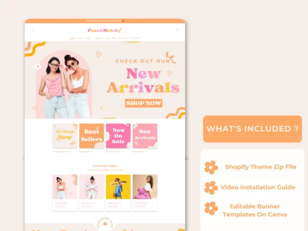 Peach Melody Boutique Shopify Theme Template  –  Minimal & Feminine Fully Responsive Template - Image 7